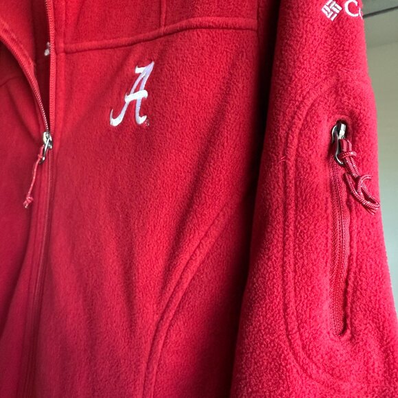 Alabama Crimson Tide Columbia Fleece Jacket Women Medium Red Full Zip NCAA - Picture 3 of 9